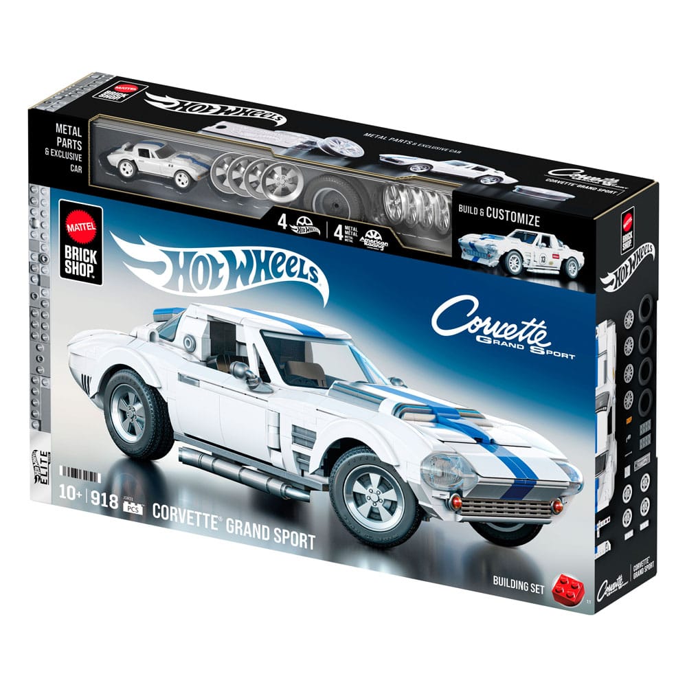 Mattel Brick Shop Hot Wheels Elite Series Building Set 1/16 Corvette Grand Sport