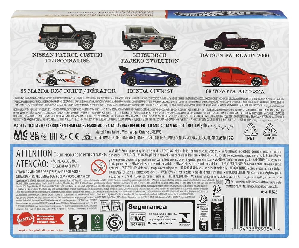 Hot Wheels Silver Series Die-Cast Vehicle 6-Pack 1/64 Streets of Japan