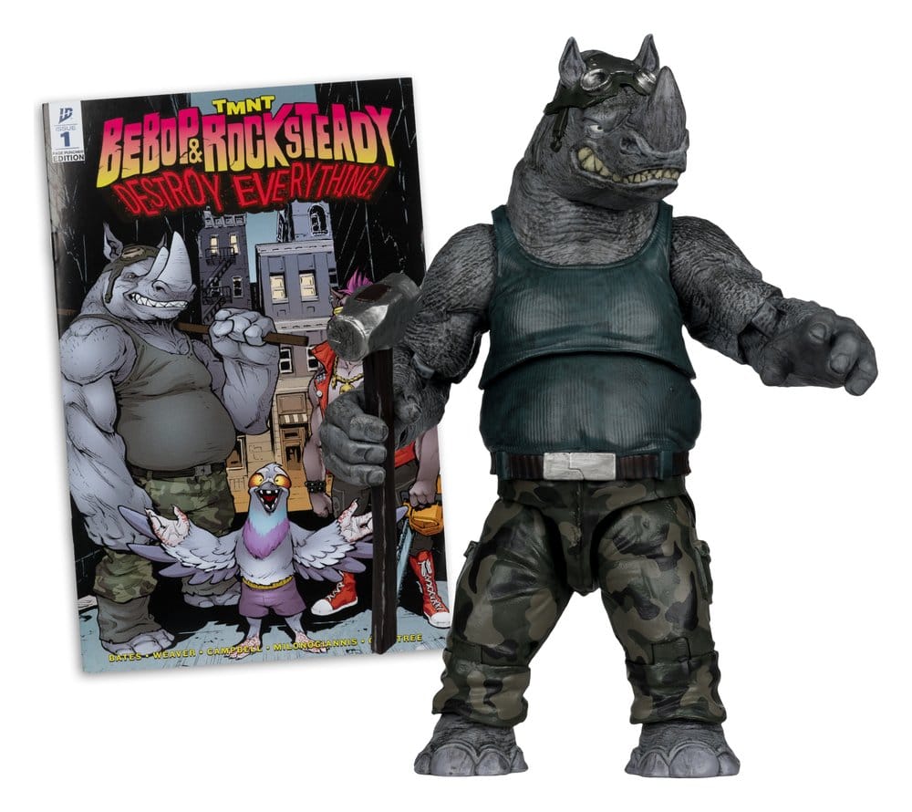 Teenage Mutant Ninja Turtles Page Punchers Action Figure Rocksteady 17 cm