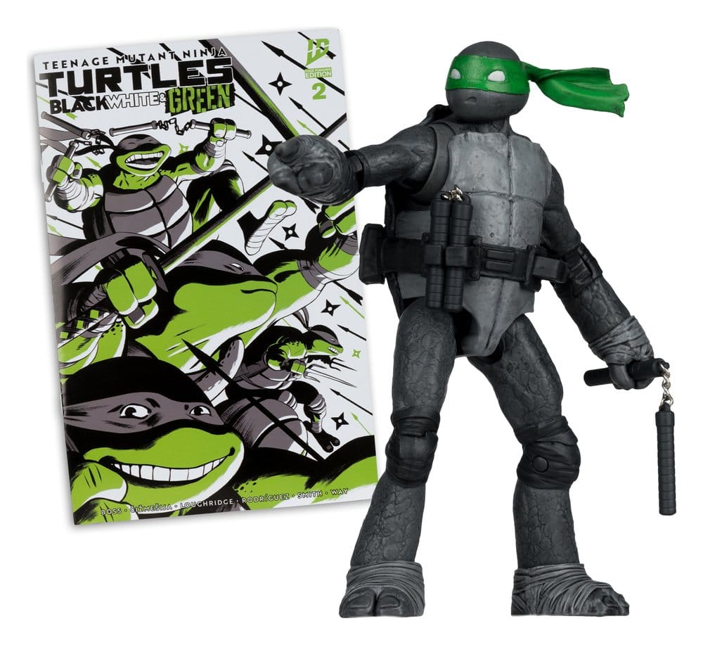 Teenage Mutant Ninja Turtles Page Punchers Action Figure Michelangelo (Black White & Green) (Red Platinum Edition) 13 cm