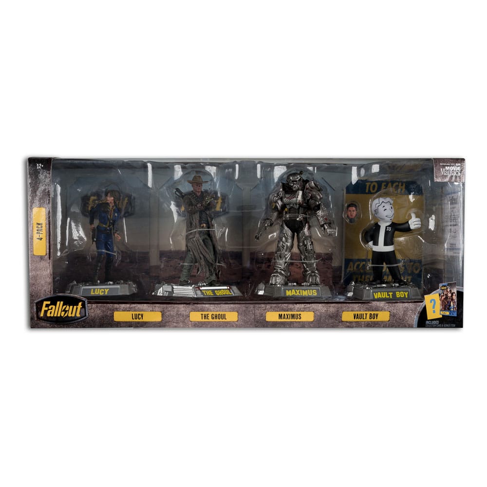 Fallout Movie Maniacs PVC Statue 4-Pack Lucy, Maximus, The Ghoul &amp; Vault Boy 15 cm