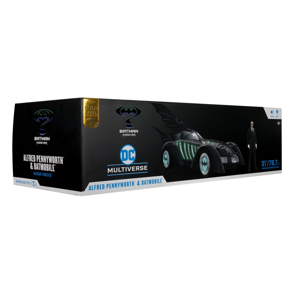 Batman Forever DC Multiverse Action Figure with Vehicle Alfred Pennyworth & Batmobile (Gold Label) 79 cm