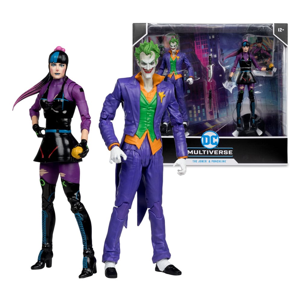Confezione da 2 action figure DC Multiverse Joker e Punchline da 18 cm