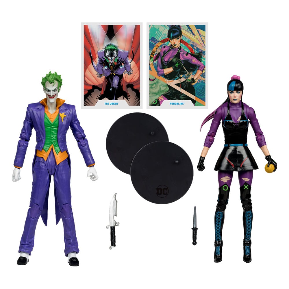 Confezione da 2 action figure DC Multiverse Joker e Punchline da 18 cm