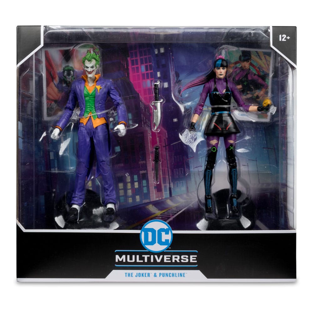 Confezione da 2 action figure DC Multiverse Joker e Punchline da 18 cm