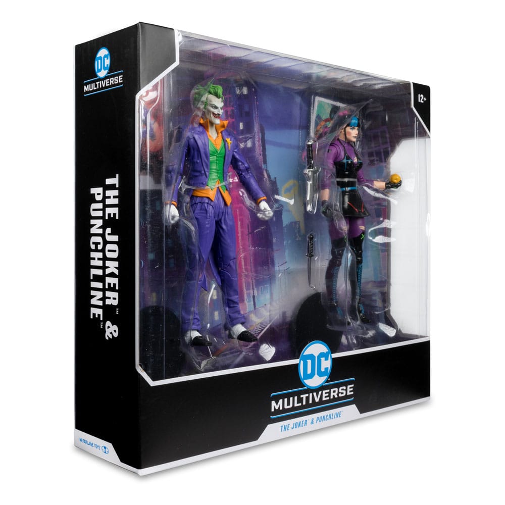 Confezione da 2 action figure DC Multiverse Joker e Punchline da 18 cm