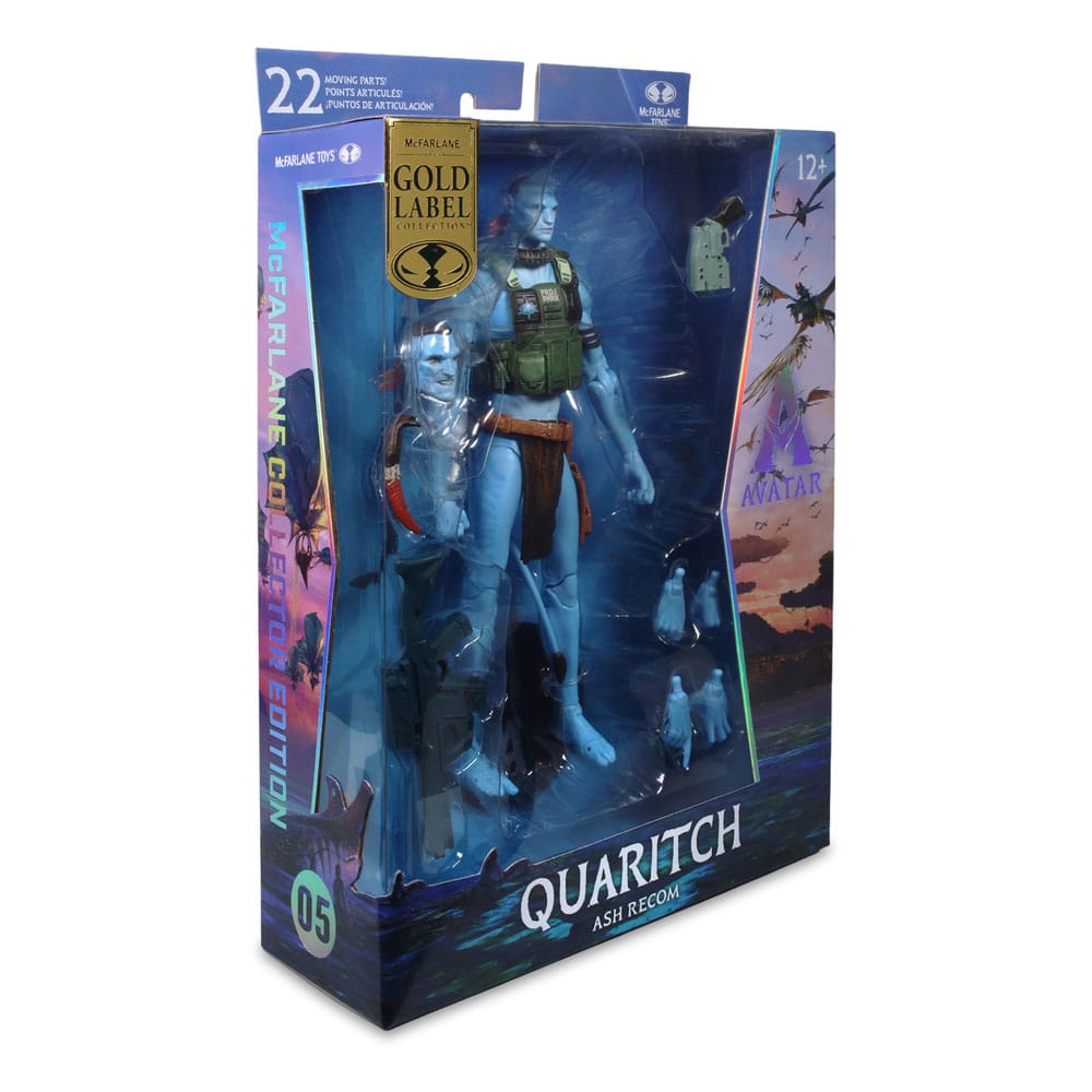 Avatar: Fire and Ash Action Figure Quaritch (Ash Recom) (Gold Label) 18 cm