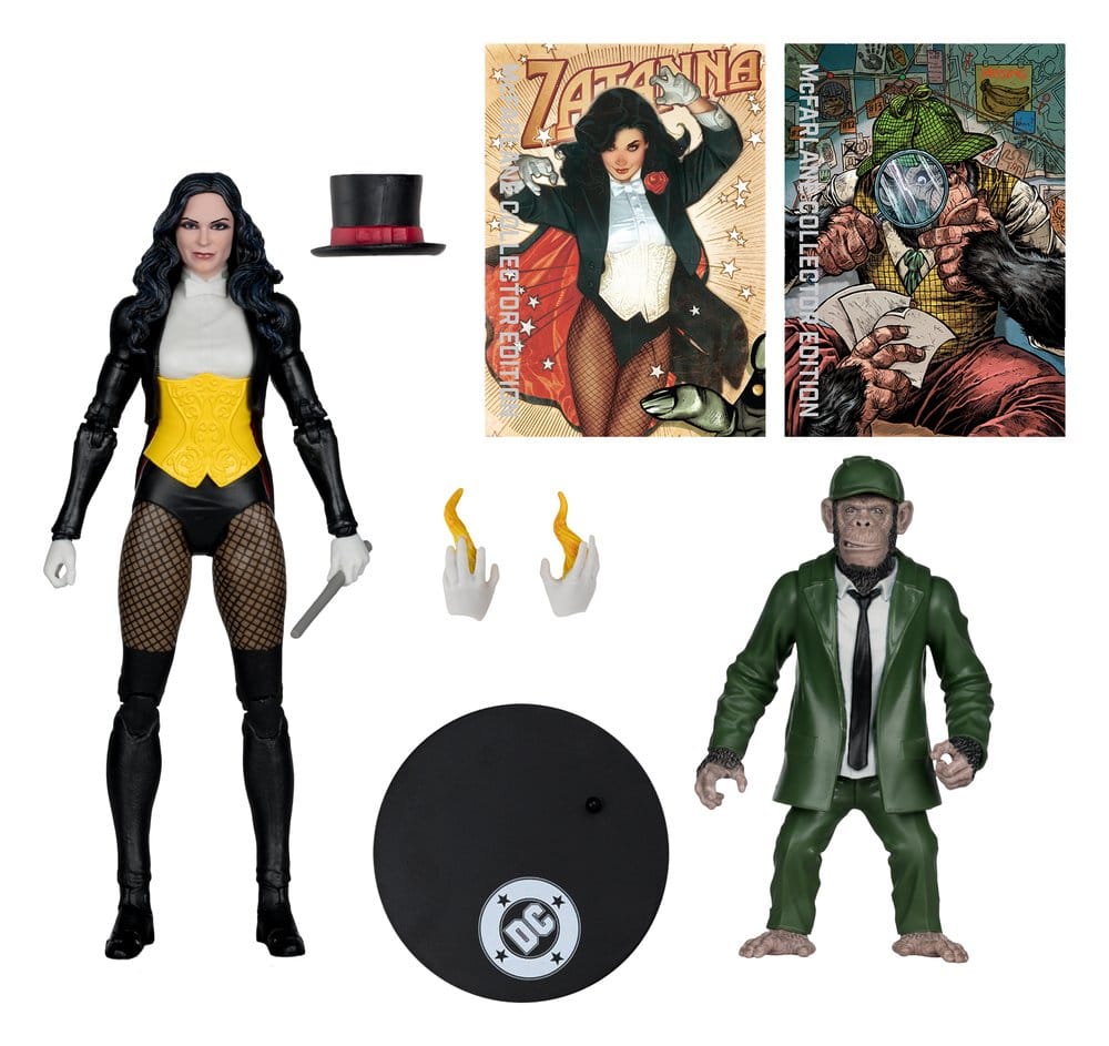 DC Multiverse McFarlane Action Figure Zatanna with Detective Chimp Collector Edition #53 18 cm