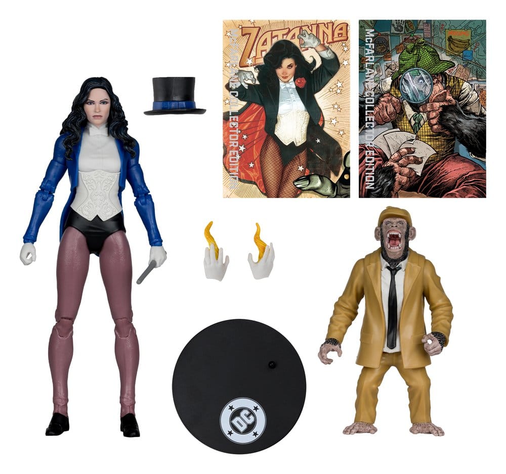 DC Multiverse McFarlane Action Figure Zatanna with Detective Chimp Collector Edition #53 18 cm