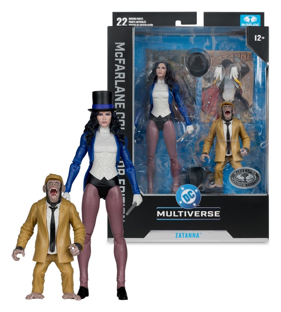 DC Multiverse McFarlane Action Figure Zatanna with Detective Chimp Collector Edition #53 18 cm