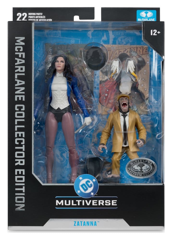DC Multiverse McFarlane Action Figure Zatanna with Detective Chimp Collector Edition #53 18 cm