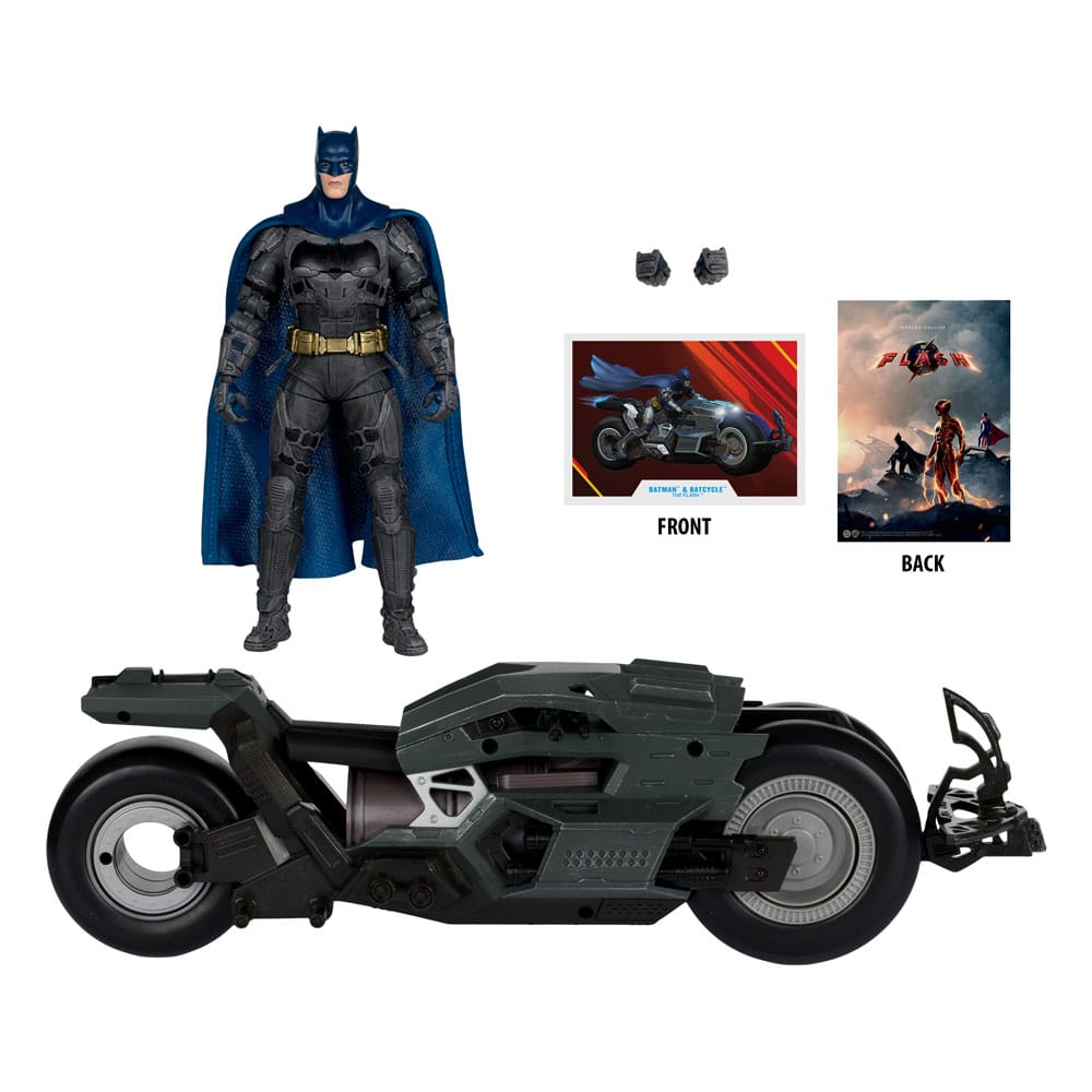 The Flash DC Multiverse Vehicle Batcycle with Batman