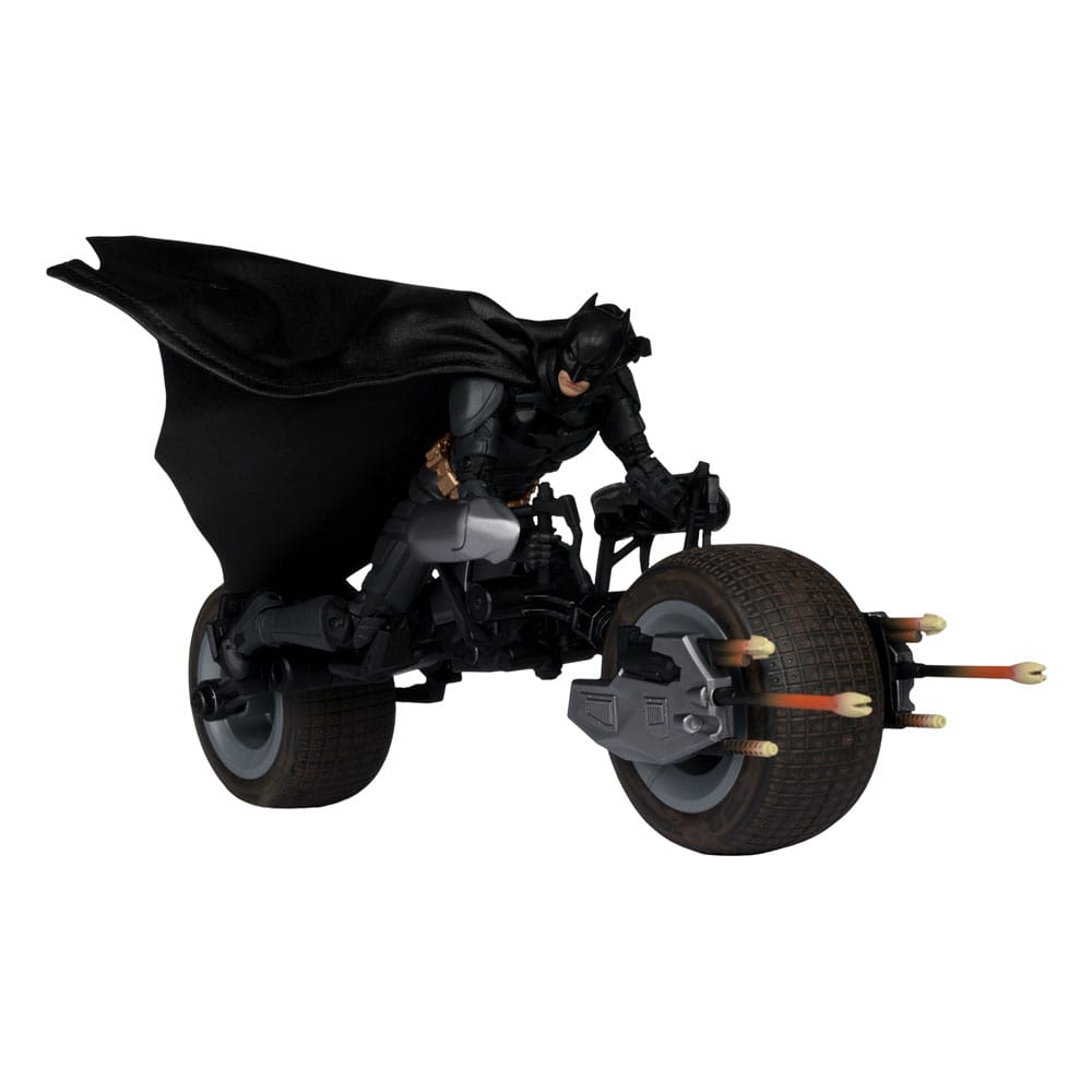 Action figure The Dark Knight DC Multiverse con veicolo Batman e Batpod da 18 cm