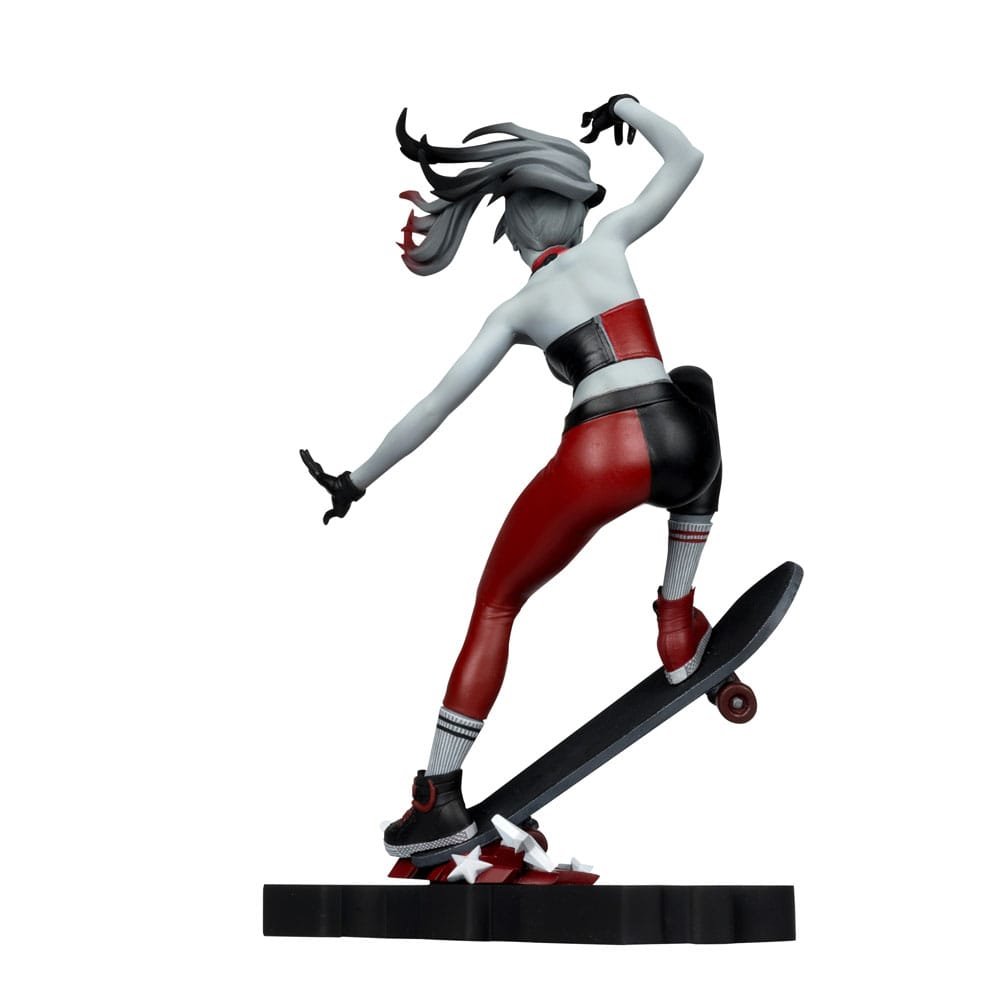 DC Direct Harley Quinn: Statua rossa, bianca e nera 1/10 Harley Quinn di Ivan Tao 20 cm