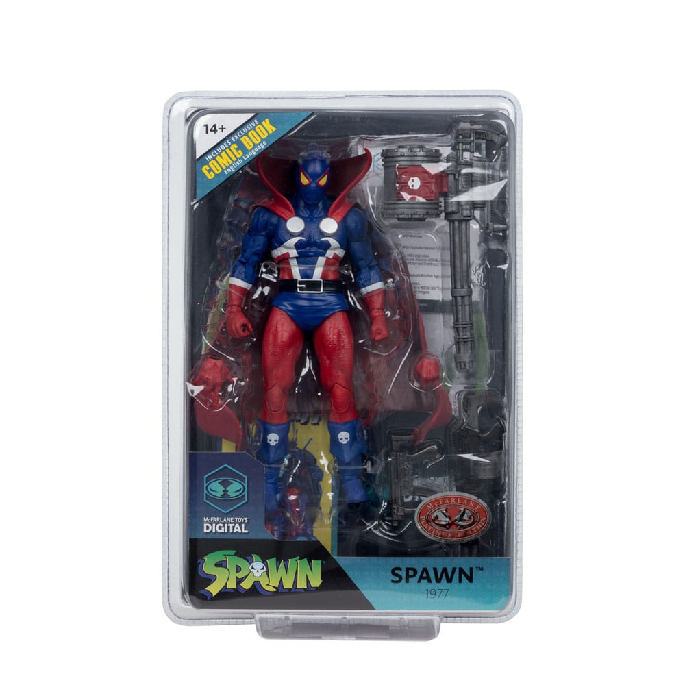 Spawn Page Punchers Action Figure Spawn 1977 Red and Blue (Chase) Red Platinum Edition 18 cm