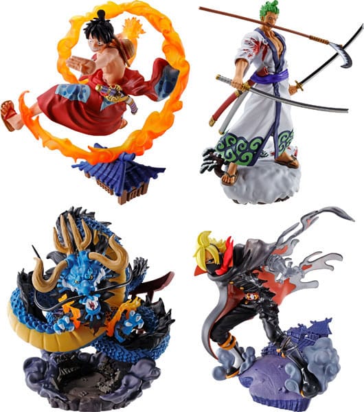 One Piece Petitrama PVC Mini Statue Logbox Rebirth Wano Kuni Vol. 1 Set 9 cm