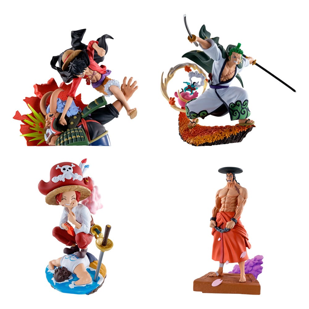 One Piece Petitrama PVC Mini Statue Logbox Rebirth Wano Kuni Vol. 1 Set 9 cm