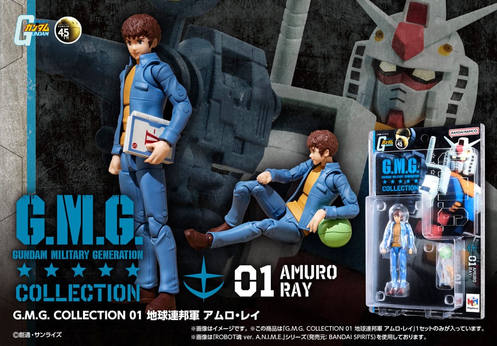 Mobile Suit Gundam GMG Collection 01 Action Figure Federazione Terrestre Amuro Ray 10 cm
