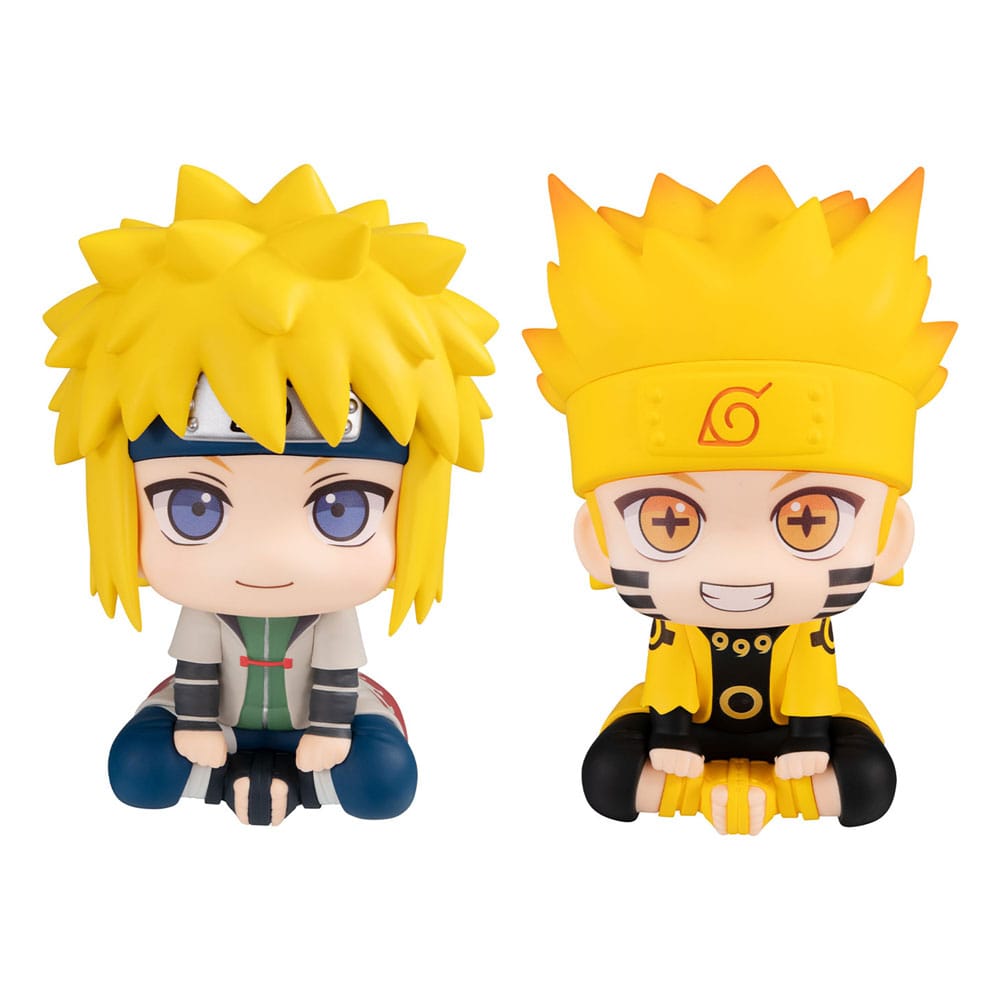 Naruto Shippuden Look Up PVC Statue Naruto Uzumaki Six Paths Sage Mode &amp; Minato Namikaze 11 cm (with gift)