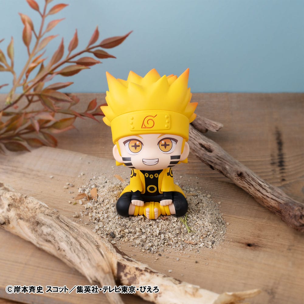 Naruto Shippuden Look Up PVC Statue Naruto Uzumaki Six Paths Sage Mode &amp; Minato Namikaze 11 cm (with gift)