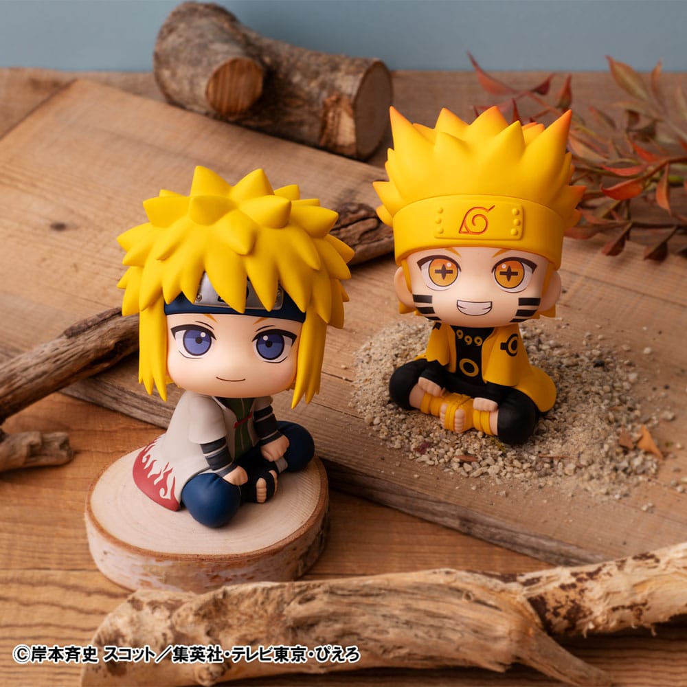 Naruto Shippuden Look Up PVC Statue Naruto Uzumaki Six Paths Sage Mode &amp; Minato Namikaze 11 cm (with gift)
