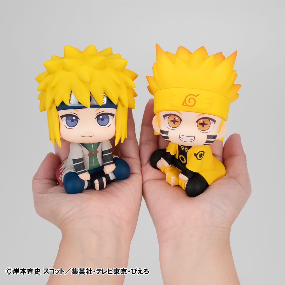Naruto Shippuden Look Up PVC Statue Naruto Uzumaki Six Paths Sage Mode &amp; Minato Namikaze 11 cm (with gift)