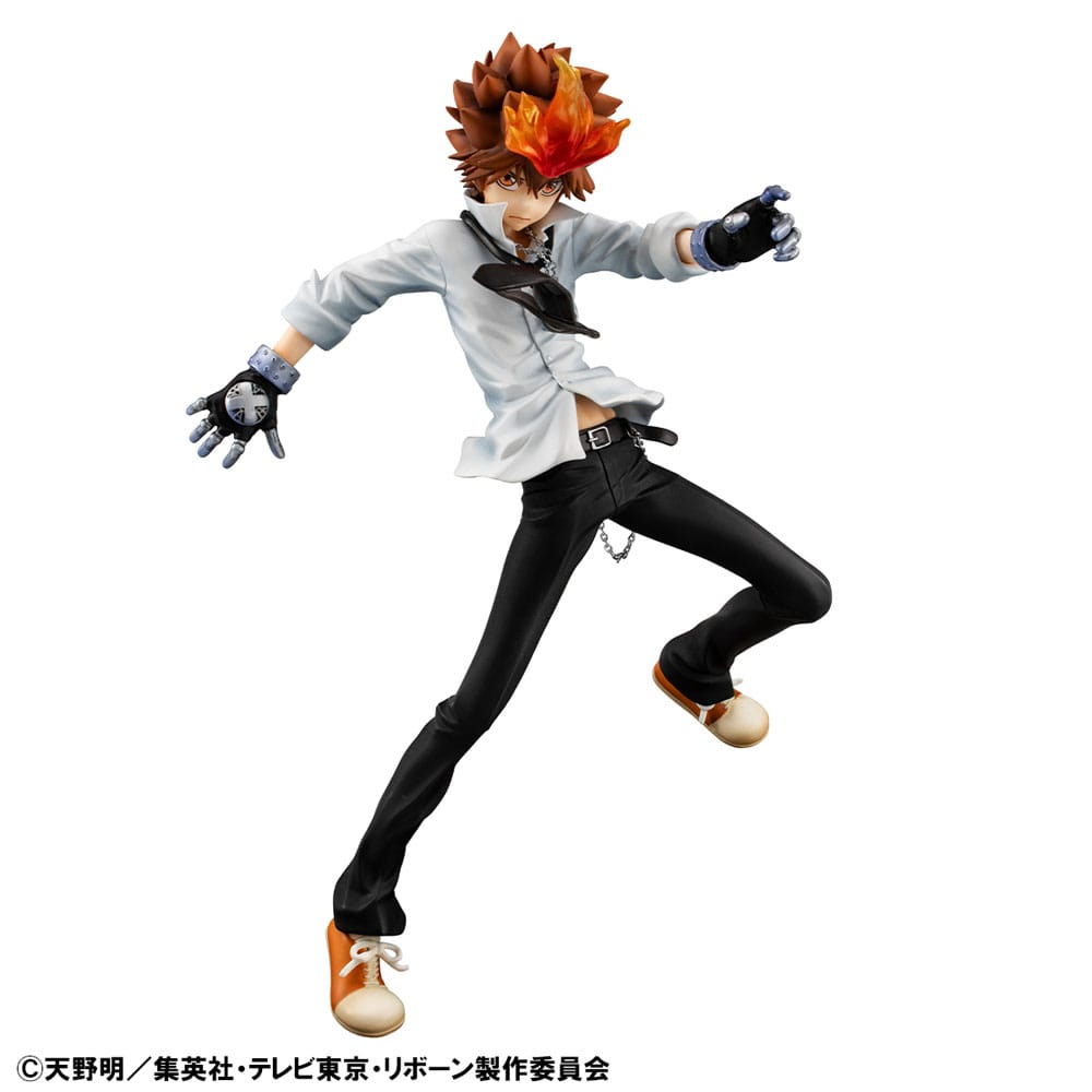 Katekyo Hitman Reborn! GEM Series PVC Statue Tsunayoshi Sawada &amp; Kyoya Hibari &amp; Reborn Set 21 cm
