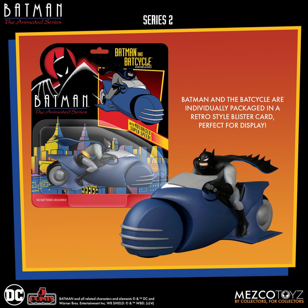 Batman la serie animata 2 5 punti Action Figure Batman e Batciclo 10 cm
