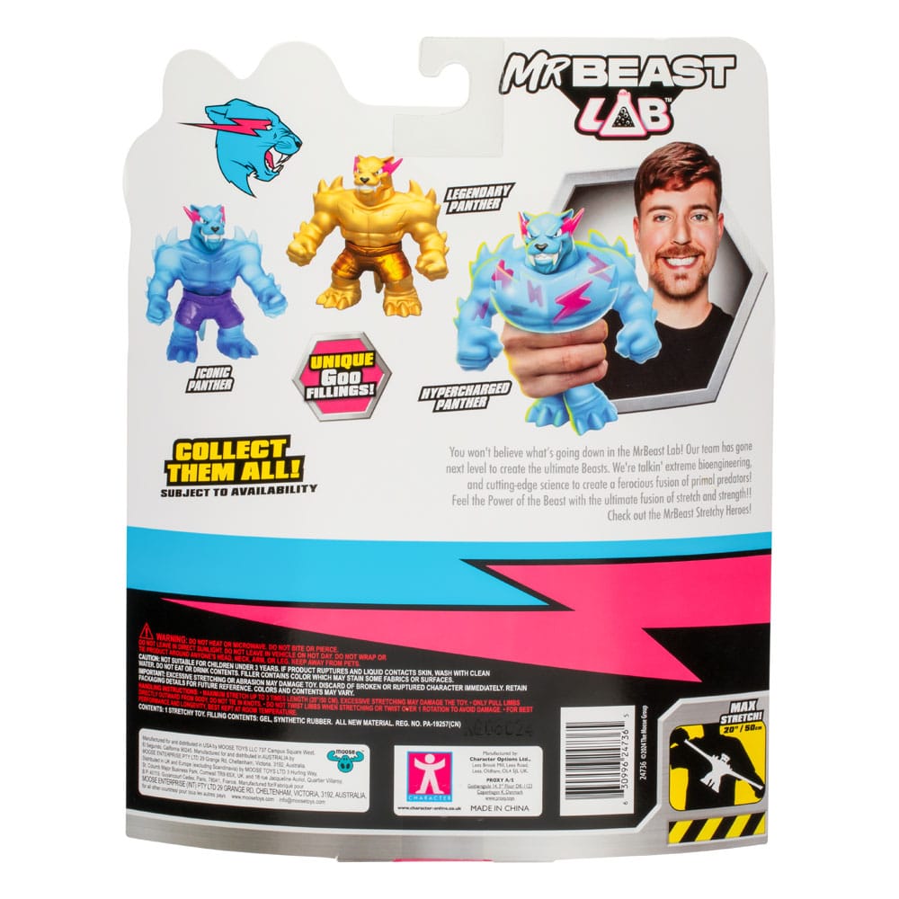 Mr. Beast Lab Goo Jit Zu Stretch Figure Pantera ipercarica 11 cm