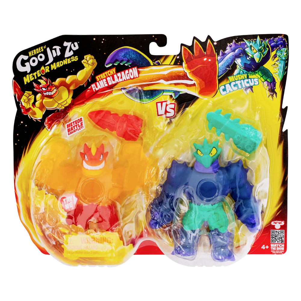 Heroes of Goo Jit Zu Meteor Madness Stretch Figures 2-Pack Flame Blazagon vs. Cacticus 13 cm