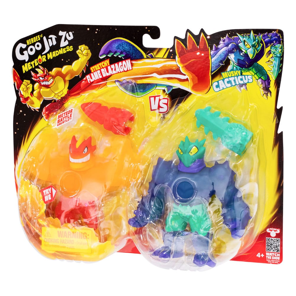 Heroes of Goo Jit Zu Meteor Madness Stretch Figures 2-Pack Flame Blazagon vs. Cacticus 13 cm
