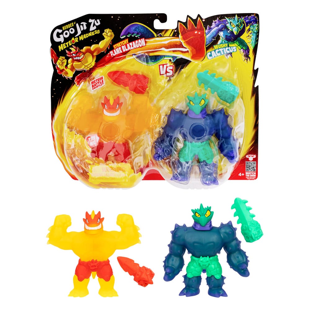 Heroes of Goo Jit Zu Meteor Madness Stretch Figures 2-Pack Flame Blazagon vs. Cacticus 13 cm