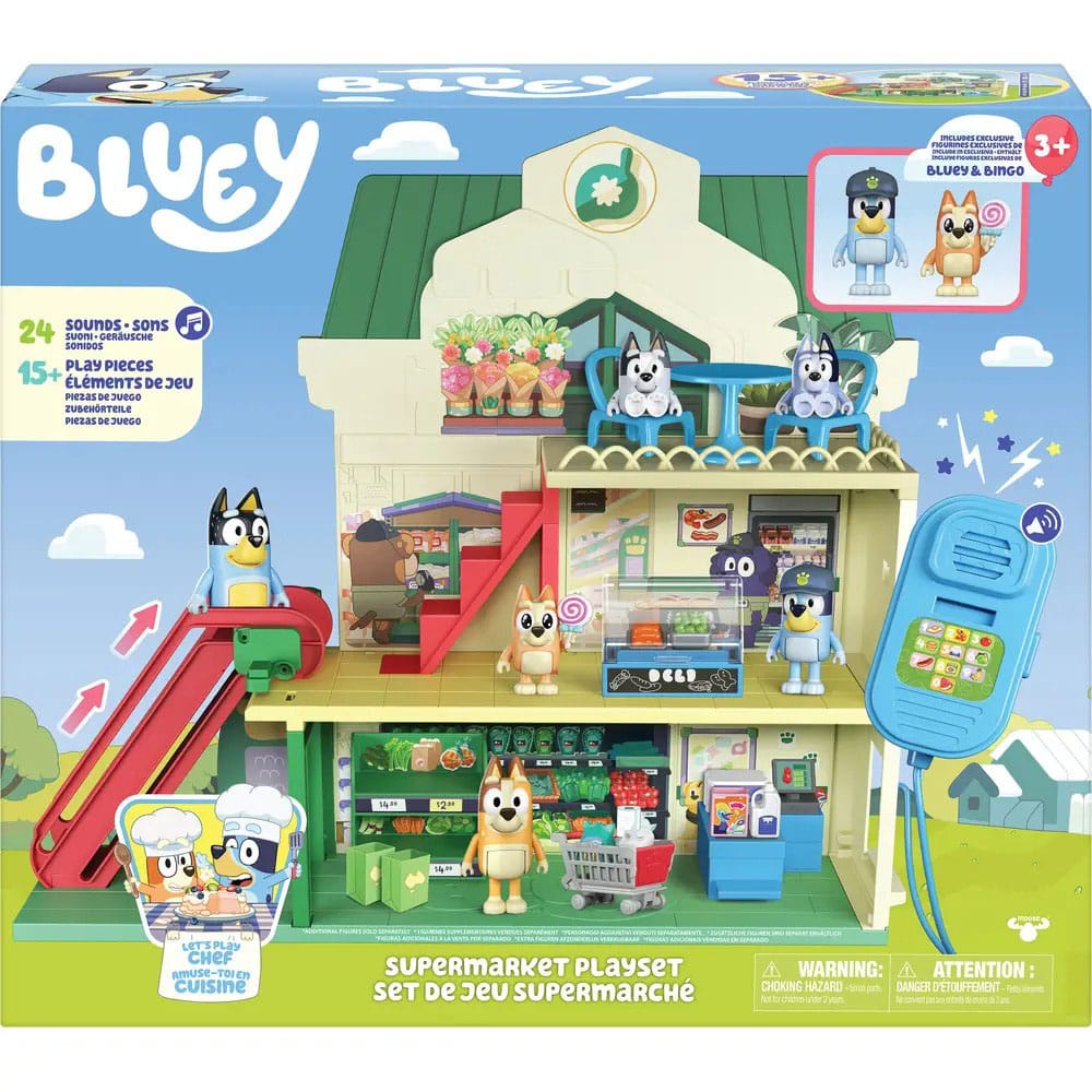 Bluey Mini Figure Playset Bluey Let's Play Chef Supermarket
