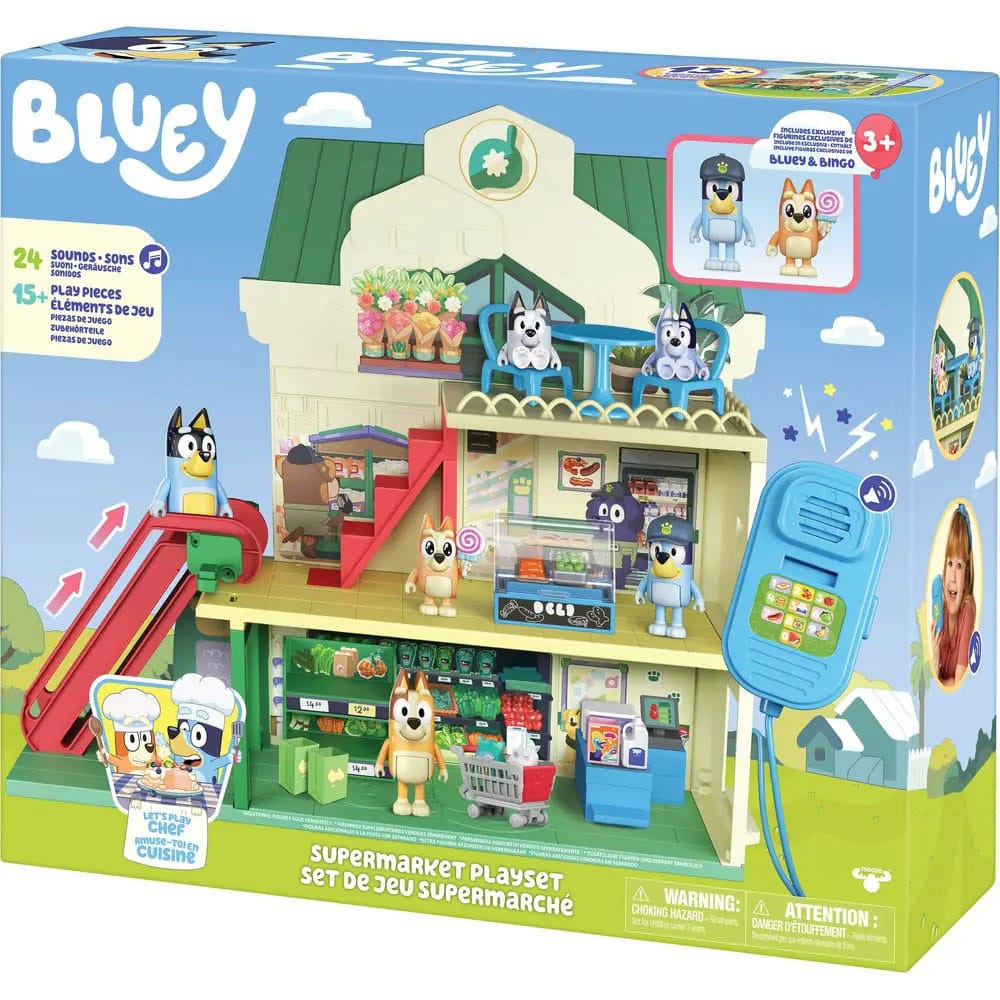 Bluey Mini Figure Playset Bluey Let's Play Chef Supermarket