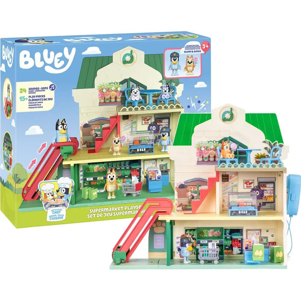Bluey Mini Figure Playset Bluey Let's Play Chef Supermarket