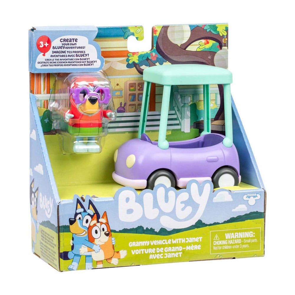 Bluey  Mini Figure Playset Janet & Granny Car