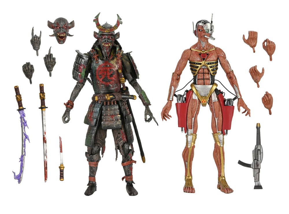 Iron Maiden Future Past World Tour Ultimate Action Figures 2-Pack Senjutsu Eddie and Somewhere in Time Eddie 18 cm