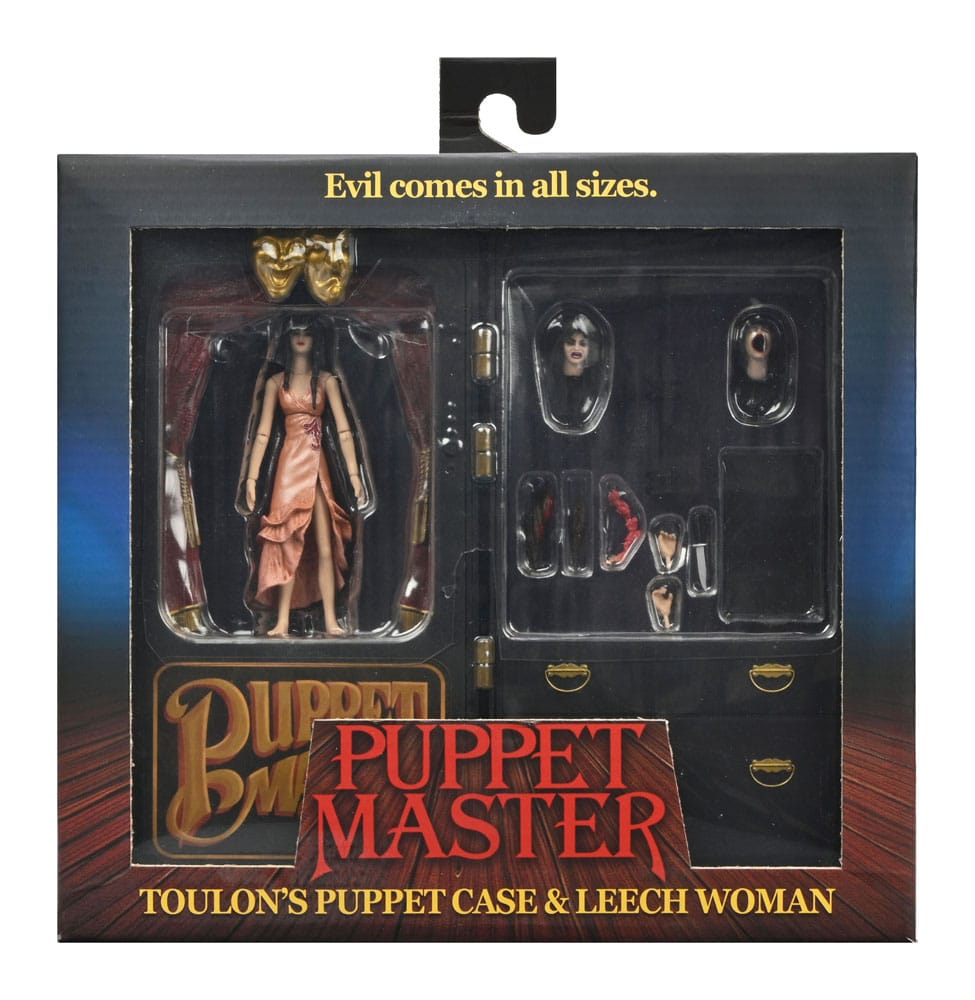 Puppet Master Action Figure 2 Pack Toulon's Puppet Case &amp; Leech Woman 11 cm