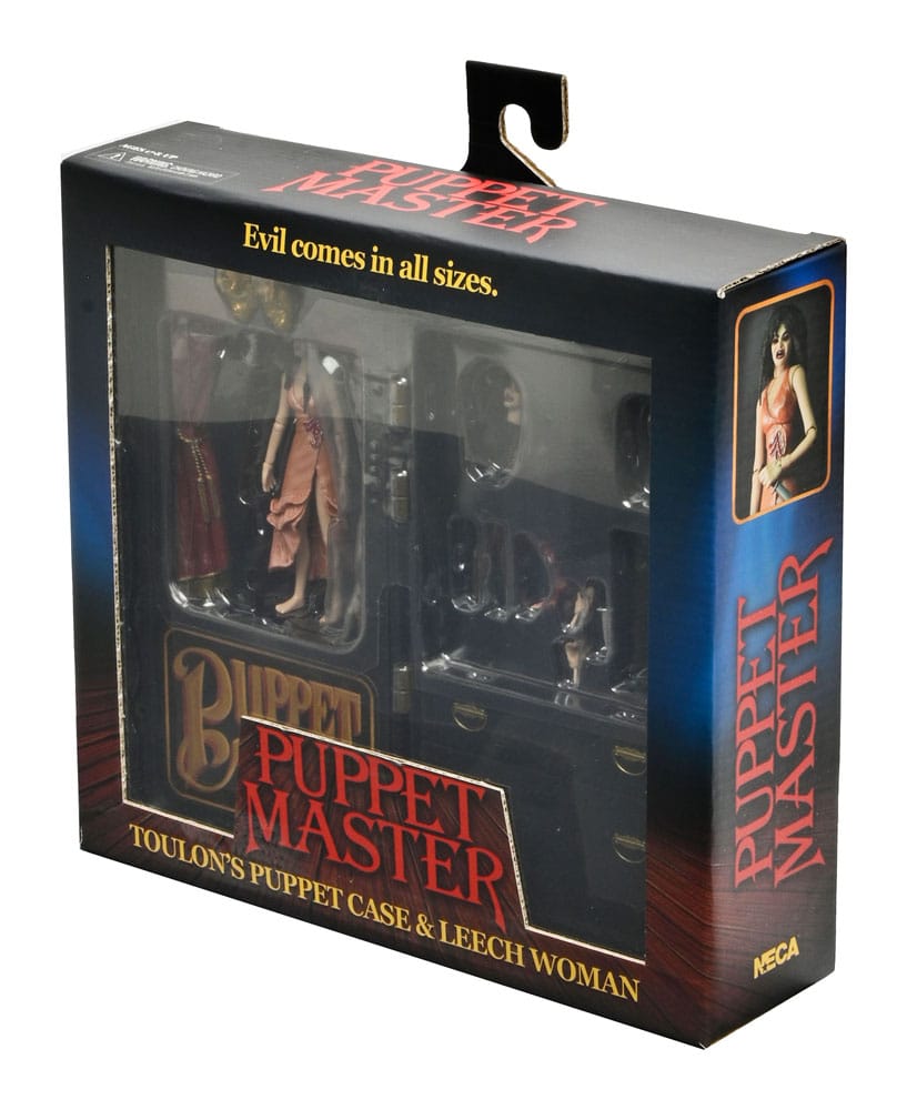 Puppet Master Action Figure 2 Pack Toulon's Puppet Case &amp; Leech Woman 11 cm