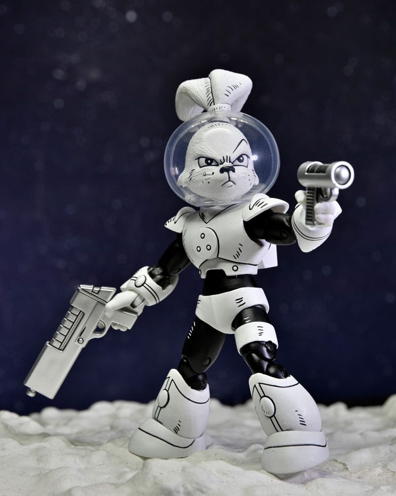 Action figure di Usagi Yojimbo Space Usagi Yojimbo in bianco e nero, 18 cm