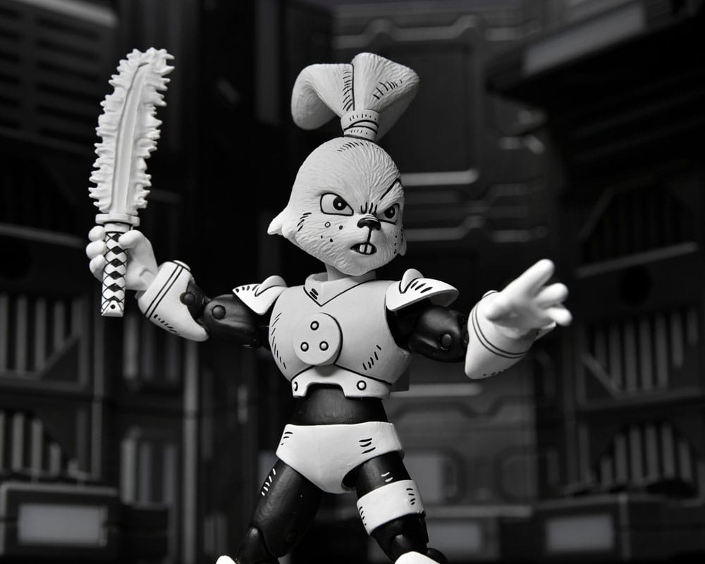 Action figure di Usagi Yojimbo Space Usagi Yojimbo in bianco e nero, 18 cm