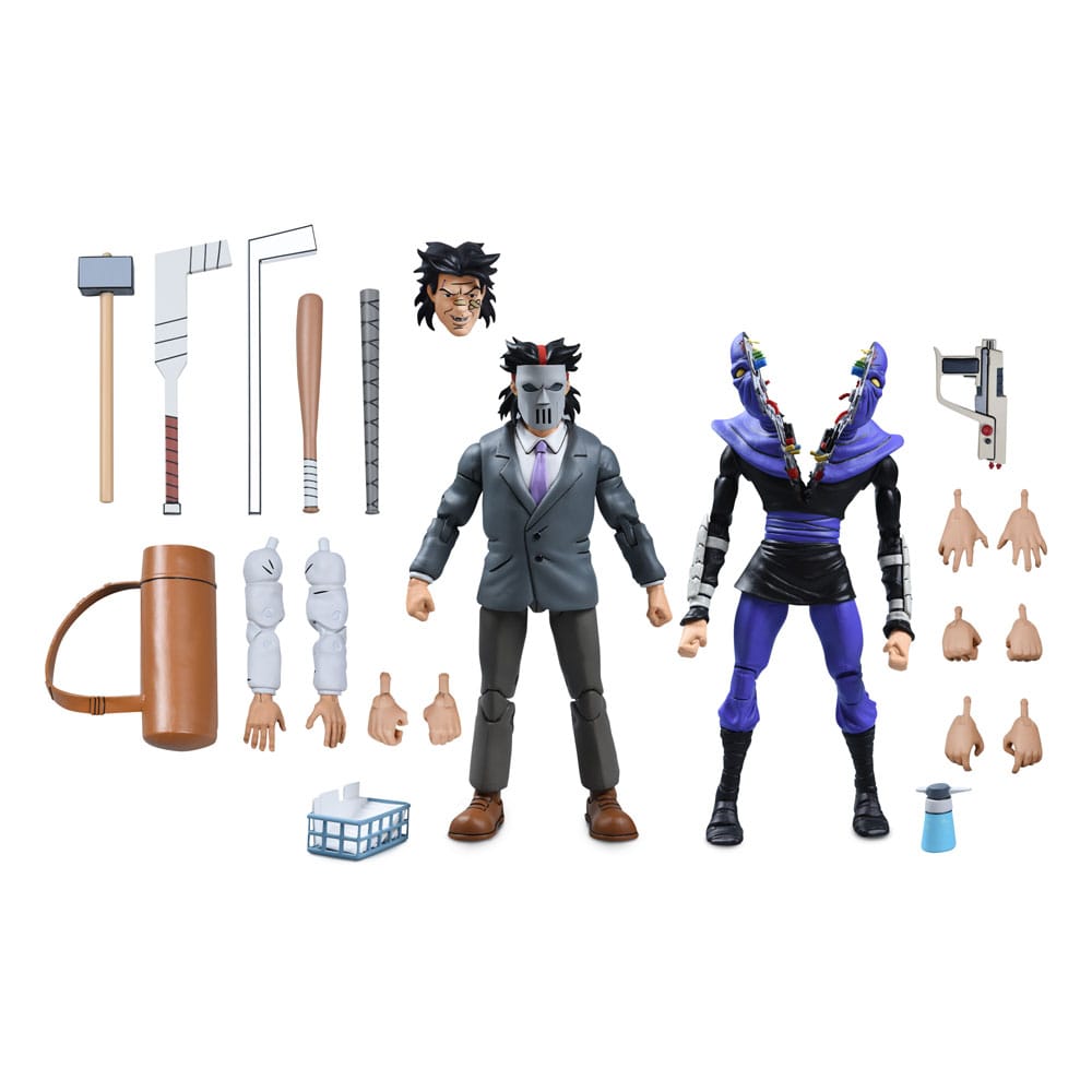 Teenage Mutant Ninja Turtles (Cartone animato) Action Figure 2 Pack Casey Jones in abito da lavoro e Split Foot Soldier 18 cm