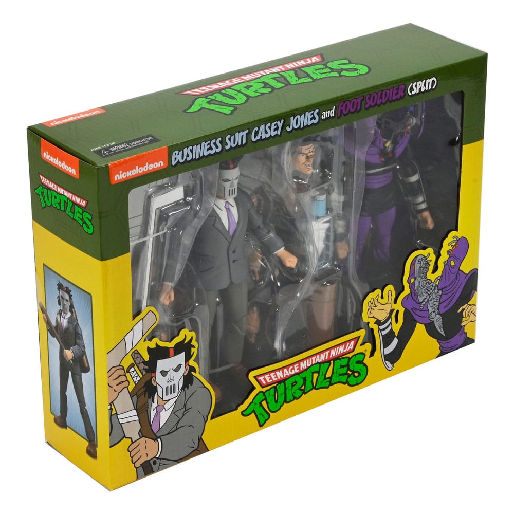 Teenage Mutant Ninja Turtles (Cartone animato) Action Figure 2 Pack Casey Jones in abito da lavoro e Split Foot Soldier 18 cm