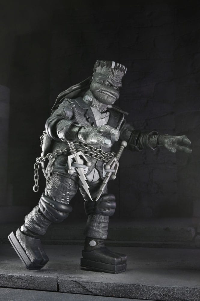 Action figure Universal Monsters x Teenage Mutant Ninja Turtles, confezione da 4, Tartarughe nere e bianche, 18 cm
