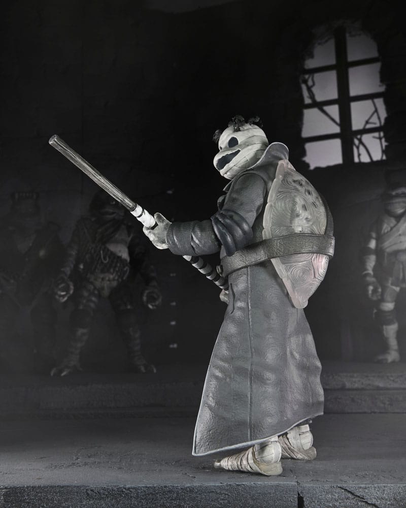 Action figure Universal Monsters x Teenage Mutant Ninja Turtles, confezione da 4, Tartarughe nere e bianche, 18 cm
