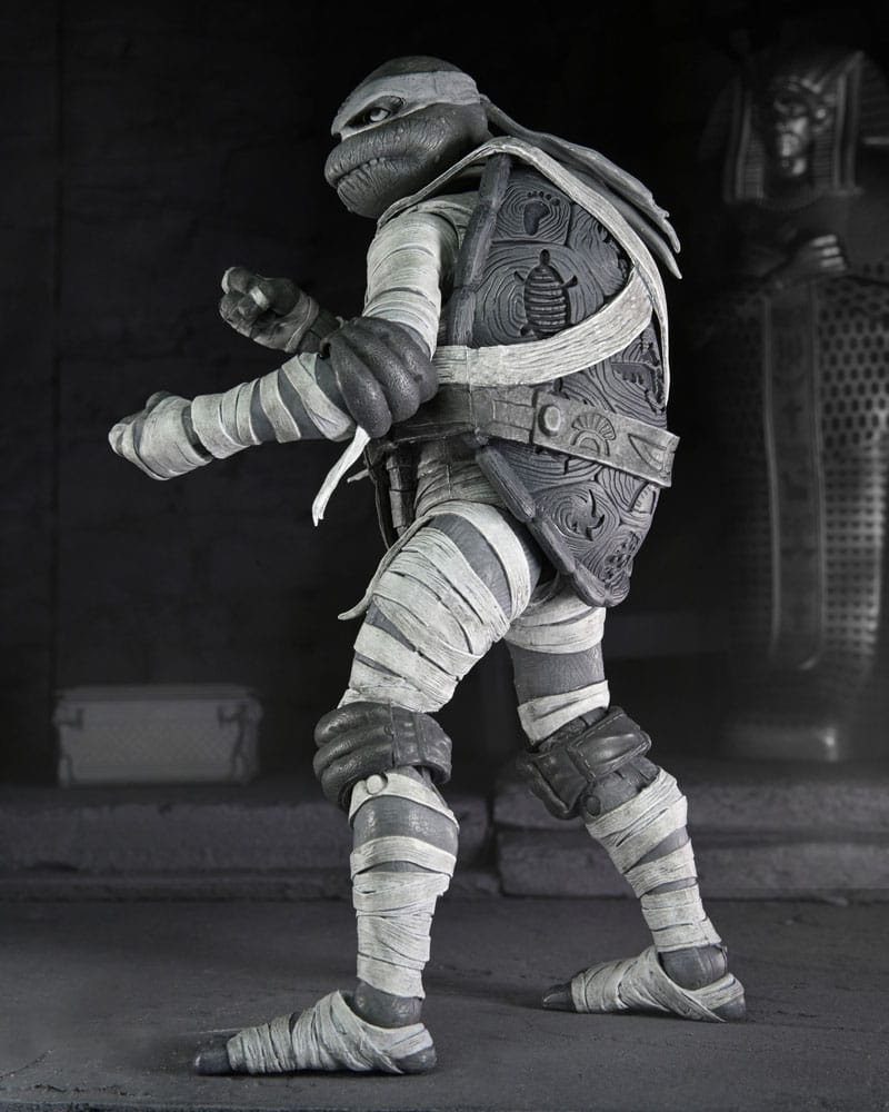Action figure Universal Monsters x Teenage Mutant Ninja Turtles, confezione da 4, Tartarughe nere e bianche, 18 cm