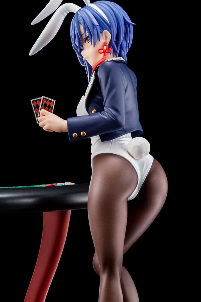 Statua 1/6 del Maestro di Spada Demoniaca dell'Accademia Excalibur Sakuya Sieglinde con costume da coniglio blu lapislazzuli e sistema di gimmick Nip Slip da 25 cm