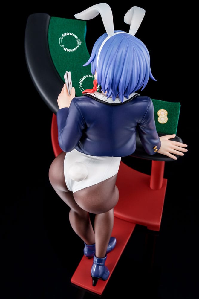 Statua 1/6 del Maestro di Spada Demoniaca dell'Accademia Excalibur Sakuya Sieglinde con costume da coniglio blu lapislazzuli e sistema di gimmick Nip Slip da 25 cm