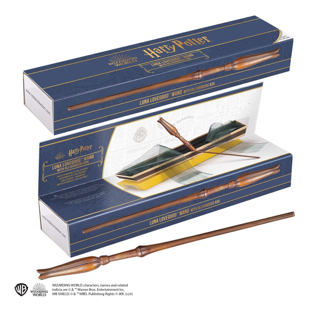 Replica della bacchetta di Harry Potter nella scatola di Ollivander - Luna Lovegood 34 cm