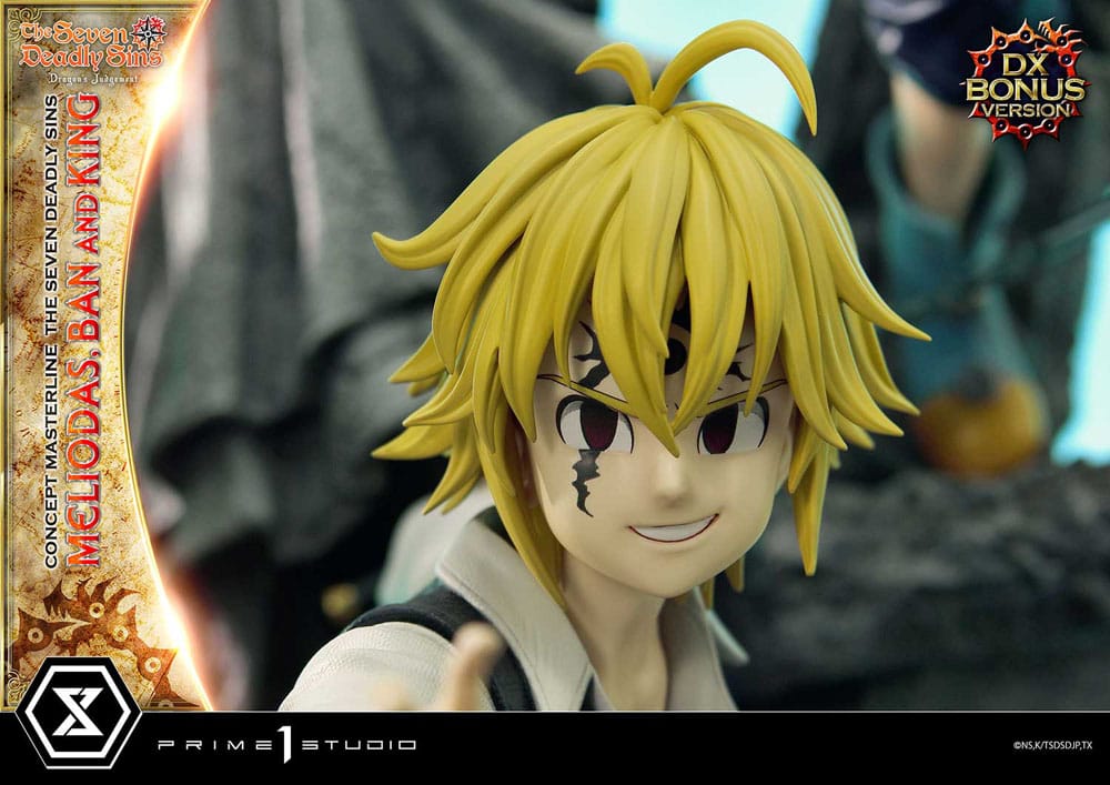 Statua della serie Masterline Concept dei sette peccati capitali Meliodas, Ban e King Deluxe Bonus Version 55 cm